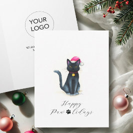Zakelijke Kerst Kaarten met Logo Black Cat