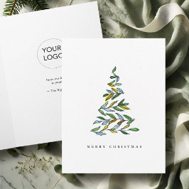 Zakelijke Kerst Kaarten met Logo Botanische Boom