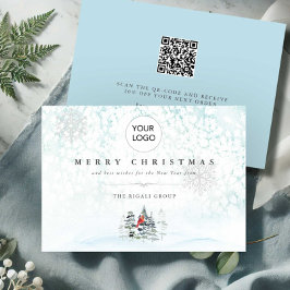 Zakelijke kerst Kaarten met Logo & QR-code