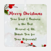 Zakelijke kerst | Klant bedanken voor verwijzing Metalen Ornament (Voorkant)