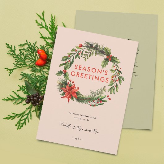Zakelijke Kerst Krans Feestdagenkaart