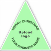 Zakelijke Kerst Licht Groen Driehoek Vinyl Sticker (Voorkant)