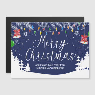 Zakelijke Kerst Merry Christmas Blauwe Magneetkaar