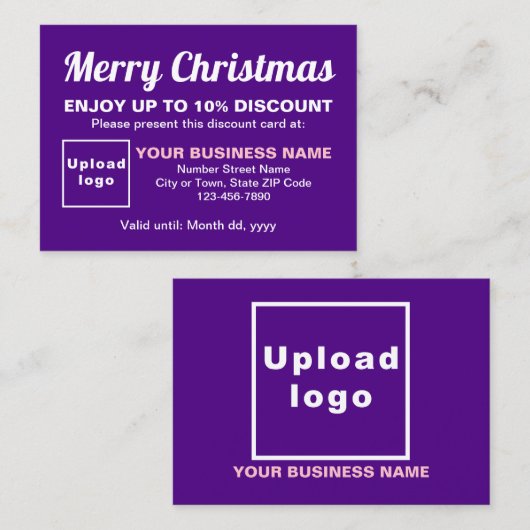 Zakelijke kerst Paarse korting Kaart (Voorkant / Achterkant)
