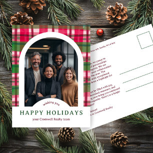 Zakelijke Kerst Plaid Aangepaste Boog FOTO Briefkaart