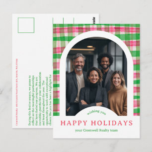Zakelijke Kerst Plaid Aangepaste Boog FOTO Briefkaart