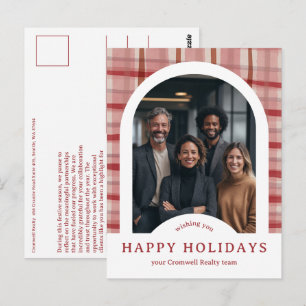 Zakelijke Kerst Plaid Aangepaste Boog FOTO Briefkaart