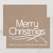 Zakelijke Kerst rustieke typografie vakantie Feestdagenkaart (Voorkant / Achterkant)