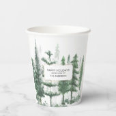 Zakelijke Kerst waterverf bos papier bekers (Achterkant)