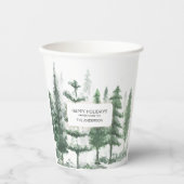Zakelijke Kerst waterverf bos papier bekers (Voorkant)