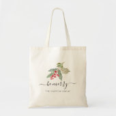 Zakelijke Kerst Waterverf Groenelementen Tote Bag (Voorkant)