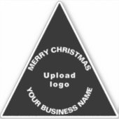 Zakelijke Kerst Zwart Driehoek Vinyl Sticker (Voorkant)