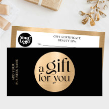 Zakelijke Kerst Zwart Goud Cadeaubon