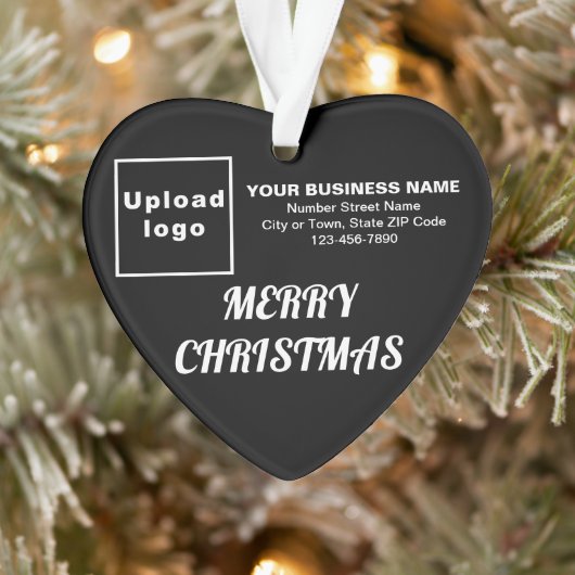 Zakelijke Kerst Zwart Hart Acryl Ornament (Boom)