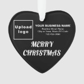 Zakelijke Kerst Zwart Hart Acryl Ornament (voorkant)