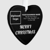 Zakelijke Kerst Zwart Hart Acryl Ornament (voorkant)