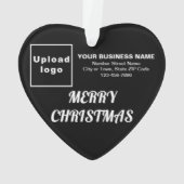 Zakelijke Kerst Zwart Hart Acryl Ornament (achterkant)