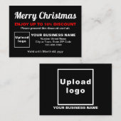 Zakelijke kerst Zwart Korting Kaart (Voorkant / Achterkant)