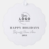 Zakelijke Kerst Zwart Wit Zakelijk Ornament Kaart (Achterkant)