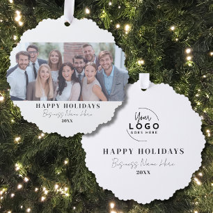 Zakelijke Kerst Zwart Wit Zakelijk Ornament Kaart