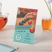 Zakelijke kerstaanbieding voor massakorting op spa reclamebord met voetstuk (Insitu)