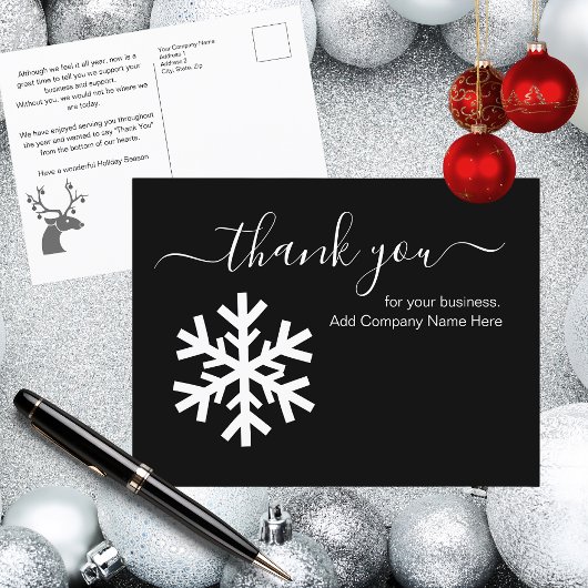 Zakelijke kerstbedankjes briefkaart