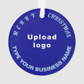 Zakelijke kerstblauwe cirkel acrylversiering ornament (achterkant)