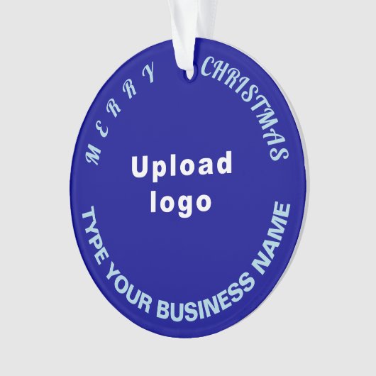 Zakelijke kerstblauwe cirkel acrylversiering ornament (voorkant)
