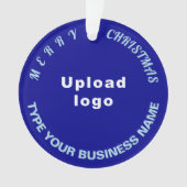 Zakelijke kerstblauwe cirkel acrylversiering ornament (voorkant)