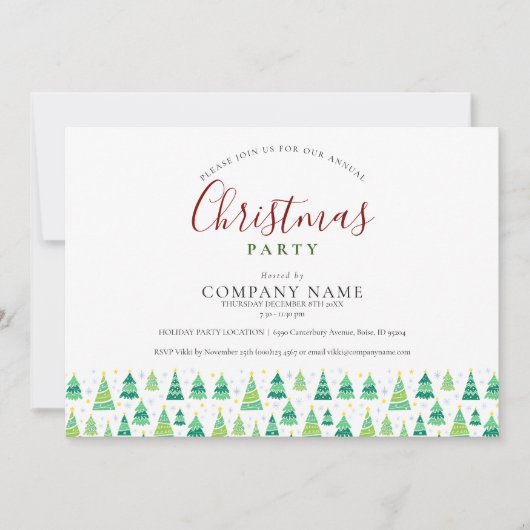 Zakelijke Kerstbomen Kerstfeest Kaart (Voorkant)