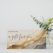 Zakelijke kerstcadeaubon Beige Voucher (Staand voorkant)