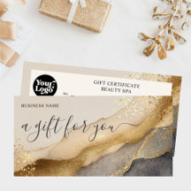 Zakelijke kerstcadeaubon Beige Voucher