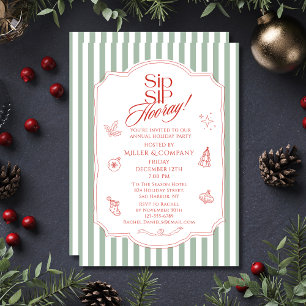 Zakelijke Kerstcocktailparty Saliegroen Kaart
