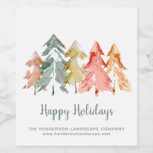 Zakelijke Kerstdennen Wijn Etiket (Enkel label)