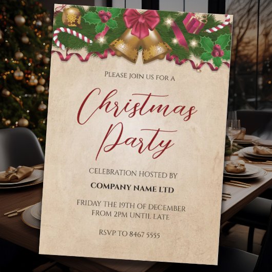  zakelijke kerstfeestuitnodiging kaart
