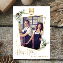 Zakelijke kerstfoto geometrisch goud modern