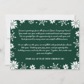 Zakelijke kerstfoto van het bedrijf feestdagenkaart (Achterkant)