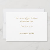 Zakelijke kerstfoto wit goud logo feestdagenkaart (Achterkant)