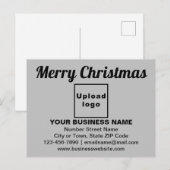 Zakelijke kerstgroet op grijs Briefkaart (Voorkant / Achterkant)