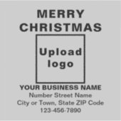 Zakelijke kerstgroet op grijs vierkant vinyl sticker (Voorkant)