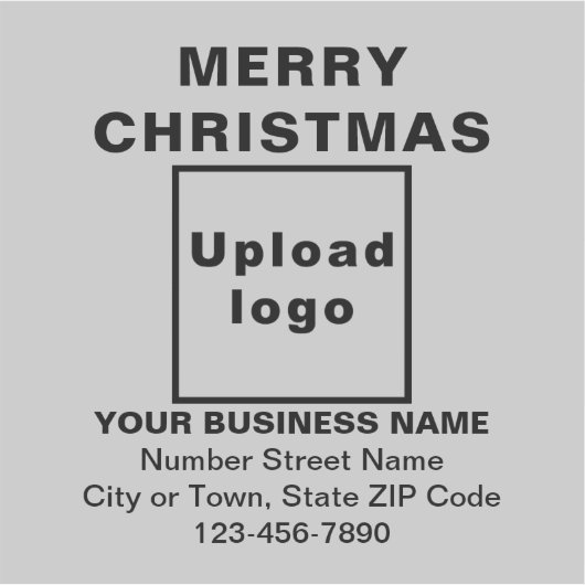 Zakelijke kerstgroet op grijs vierkant vinyl sticker (Voorkant)