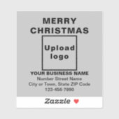 Zakelijke kerstgroet op grijs vierkant vinyl sticker (Vel)