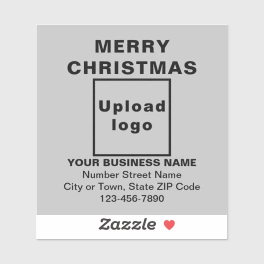 Zakelijke kerstgroet op grijs vierkant vinyl sticker (Vel)