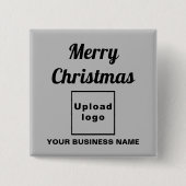 Zakelijke kerstgroet op grijze vierkante Button (Voorkant)