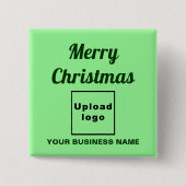 Zakelijke kerstgroet op lichtgroen plein vierkante button 5,1 cm (Voorkant)