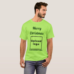 Zakelijke kerstgroet op lime groen T-shirt