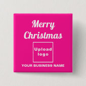 Zakelijke kerstgroet op roze vierkante Button (Voorkant)