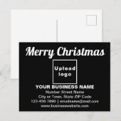Zakelijke kerstgroet op zwart Briefkaart (Voorkant / Achterkant)