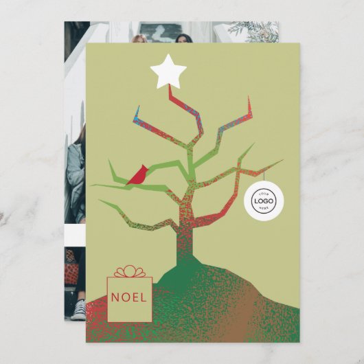 Zakelijke kerstkaart Boom van Kunst Kaart (Voorkant / Achterkant)