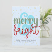 Zakelijke Kerstkaart Merry & Bright (Staand voorkant)